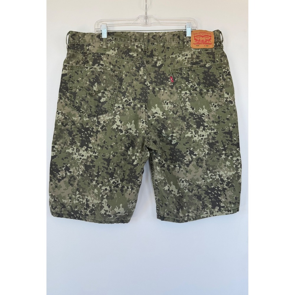 Levis 469‎ Loose Fit Green Digital Camo Denim Shorts Mens W42 Fits 41 Utility